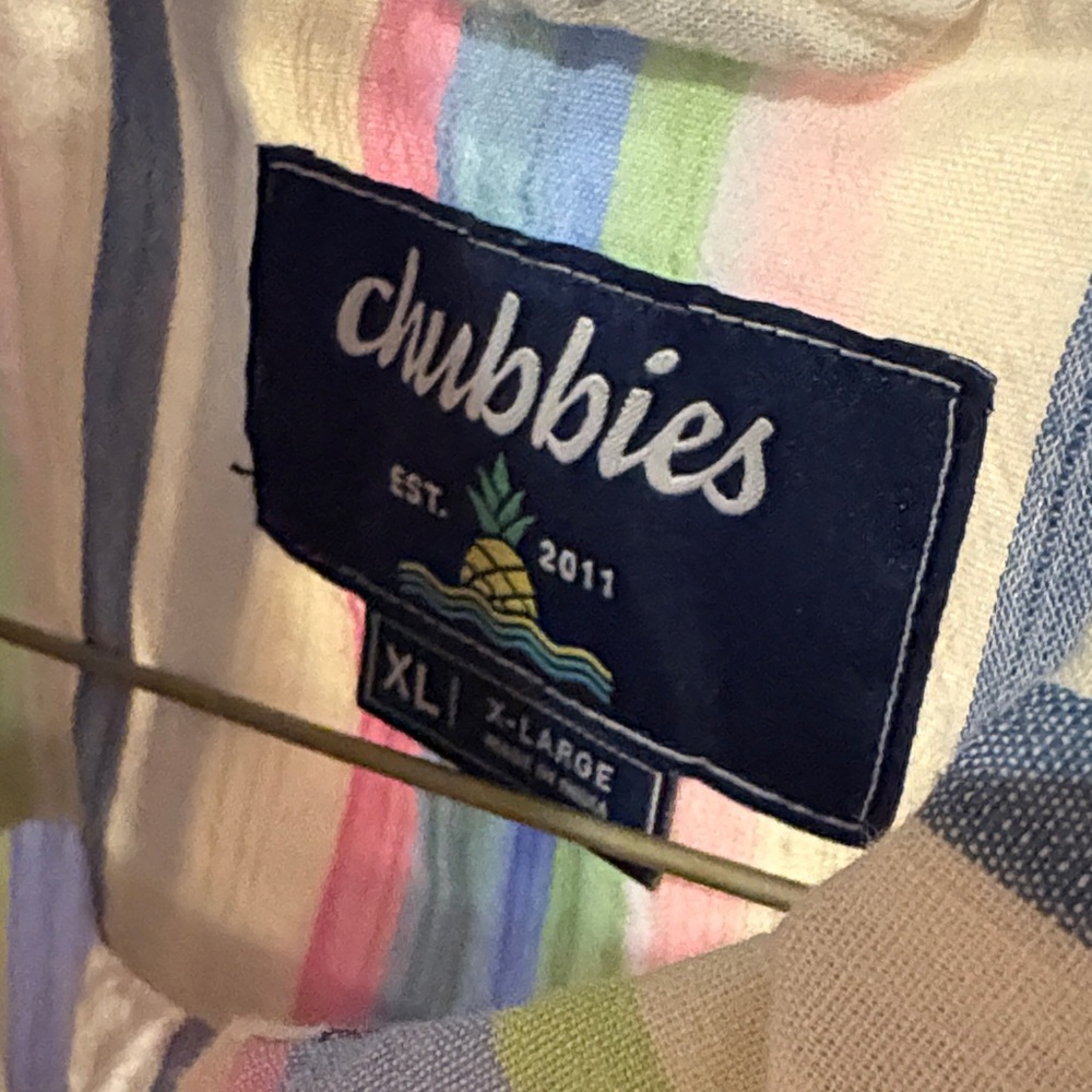 Chubbies Multicolor Striped Button-Down Shirt NWT - image 3